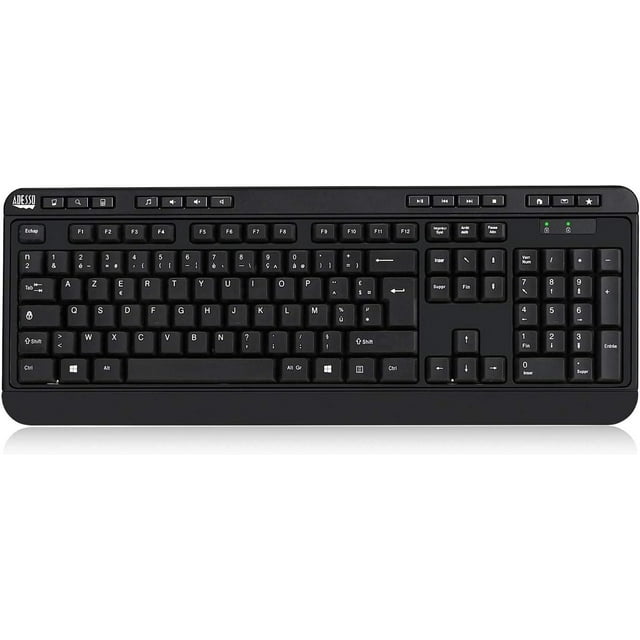 Adesso Antimicrobial Wireless Desktop Keyboard and Mouse French