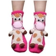 thumbnail image 2 of workcargo Girls Pink Cow 3D Plush Socks - Soft Warm Non-Slip Elastic Cuff One Size Fits Kids 3-10 Years Cute Animal Themed Socks,Size Free Size, 2 of 6
