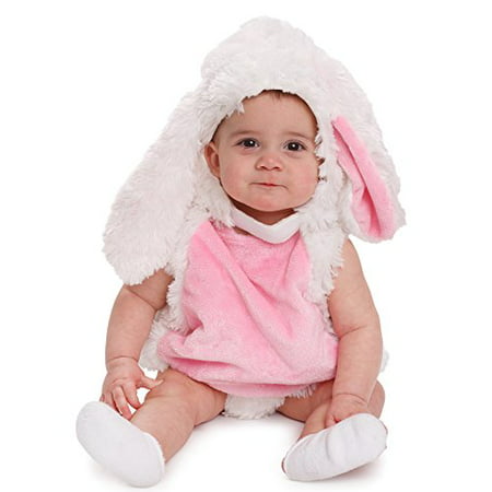 Dress up America Baby Plush Bunny Pink and white Cozy Rabbit Costume for Infants