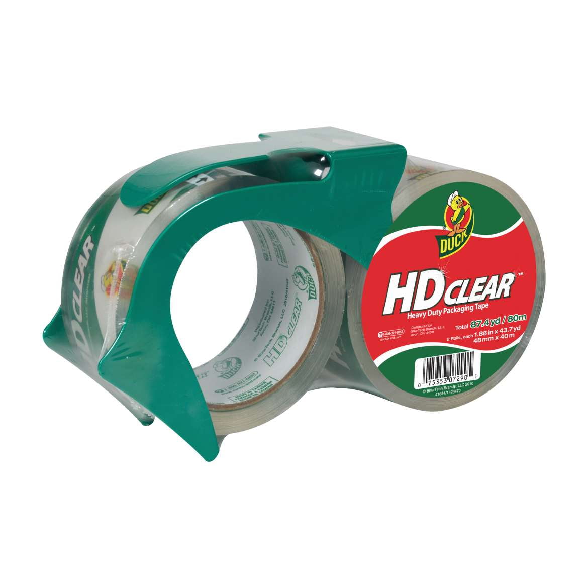 Duck Brand HD Clear Packaging Tape: 1.88 in x 43 yds. (Clear) *2-pack +with dispenser