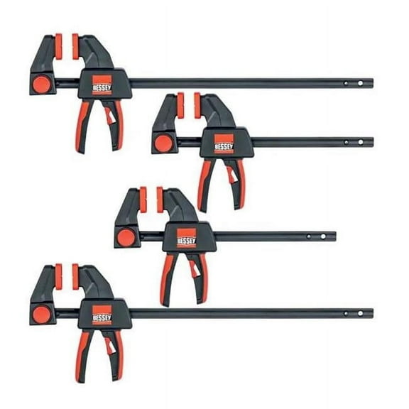 Bessey 2037909 EHK Series Trigger Combination Clamp Set, Black & Red - 4 Piece