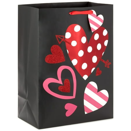 Hallmark 20" Jumbo Valentine's Day Gift Bag (Hearts on Black)