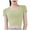 Green, variant on Womens Workout Crop Tops Comfy Yoga Scoop Neck Short Sleeve Shirt Fitting Athletic Tunics with Bra Pads