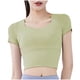 thumbnail image 1 of Tops de Yoga para Mujeres Secado Corto con Elástico Y Cojín de Pecho, Top Deportivo de Ajuste Apretado para Primavera Verano, 1 of 4