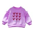 thumbnail image 3 of BOBOGOJP Kids Girls Christmas Sweatshirt Heart Printed Merry Christmas Shirts Crewneck Pullover Top Xmas Holiday Outfits Purple for Size 11-12 Years, 3 of 7