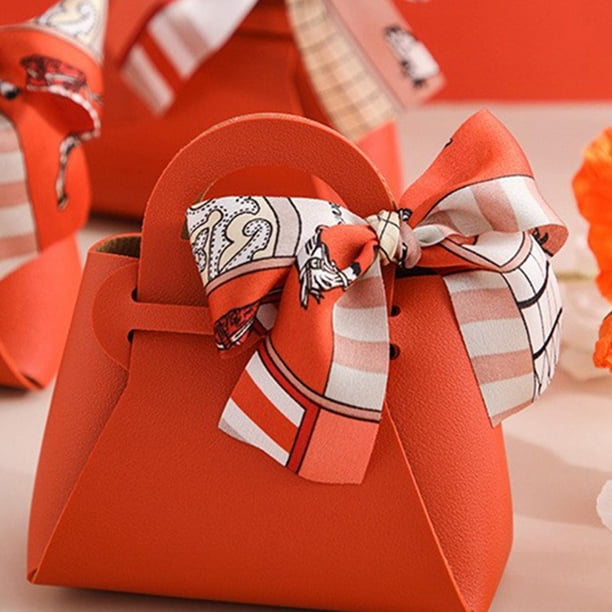 5 piezas exquisitas bolsas de dulces de chocolate caja de regalo bolsas de favores de boda para boda Naranja Colcomx Cajas de dulces