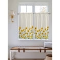 thumbnail image 2 of Yellow Spring Floral Bathroom Window Curtain, Pastoral Flowers Daisy Rustic Light Filtering Coffee Kitchen Curtains, Bedroom Living Room Curtains 2 Panel 84"x54", 2 of 6
