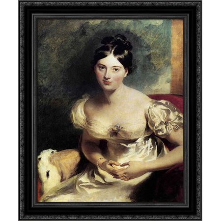 Margaret, Countess of Blessington 20x24 Black Ornate Wood Framed Canvas Art by Lawrence, Sir Thomas
