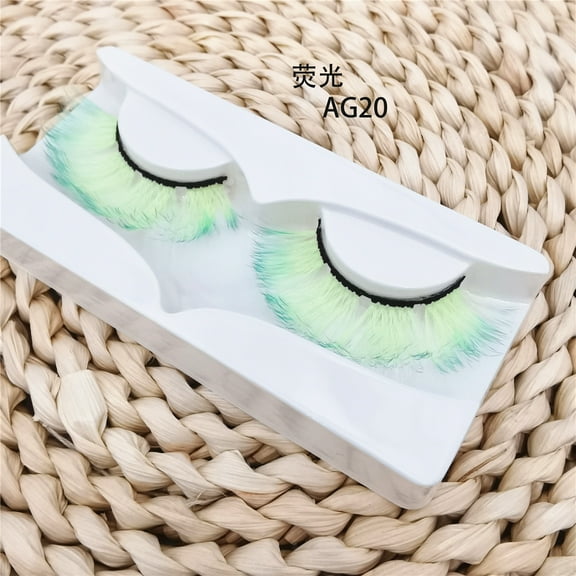Nvzi-c Colored Eyelashes Mink Lashes , Fluffy Colorful Lash Clusters, Dramatic Long Thick Cat Fox Eye Lashes Full Curly False Eyelash, Curl Salon Extensions Strip 3 pairs（AG20）