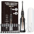 thumbnail image 1 of wonima02 Electric Toothbrush Soft bristled Rechargeable Gift Giving Portable Full Body Waterproof Adult Couple Style with Multiple Modes of Sonic Cleaning (Black and White), 1 of 1