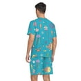 thumbnail image 2 of joogoo Men's Pajama Set Ocean Fish Jellyfish Seashell V-Neck Pj Shorts Set 2 Piece Loungewear Sleepwear L, 2 of 7