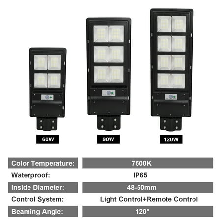 

MUCH 140/210/280 LED Outdoor Solar Street Lights Outside Security Lights Dusk to Dawn Motion Sensor Timing with Remote