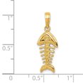 thumbnail image 2 of 14K Yellow Gold Polished 3-Dimensional Fish Bone Pendant, 2 of 2