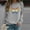 Gray, variant on AOOCHASLIY Tops Clearance Winter Womens Casual Tops Ladies Print Sweatshirt Blouse Tee Sweater