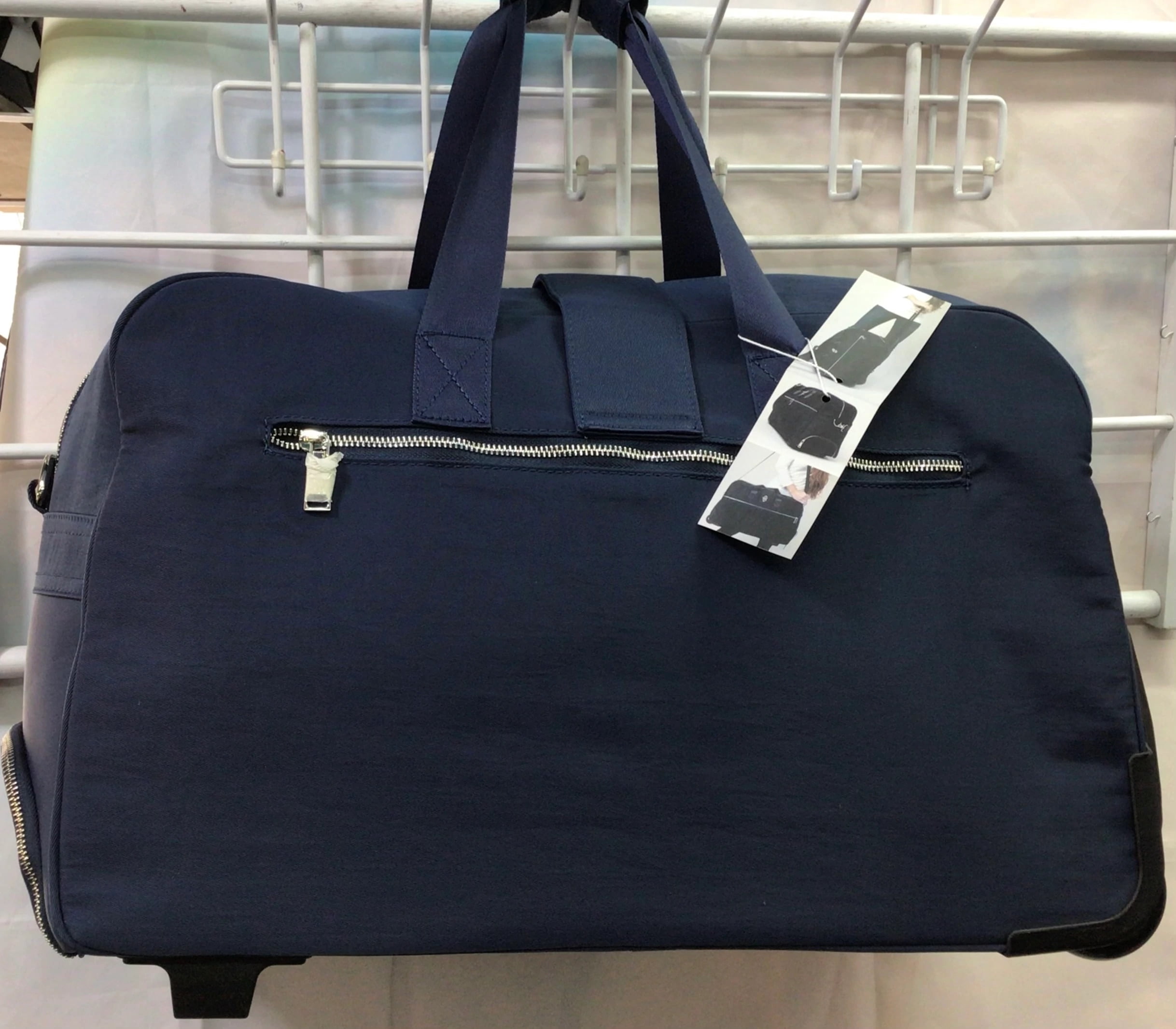 Simply Noelle Navy Nylon Rolling Duffle Bag