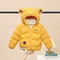 thumbnail image 2 of SGMVNU Winter Coats Puffer Padded Jacket for Toddler Boys Girls Kids Cartoon Outwear Cute Bear Ears with Hoods Clothing(Size 5-6 Years,Yellow), 2 of 3