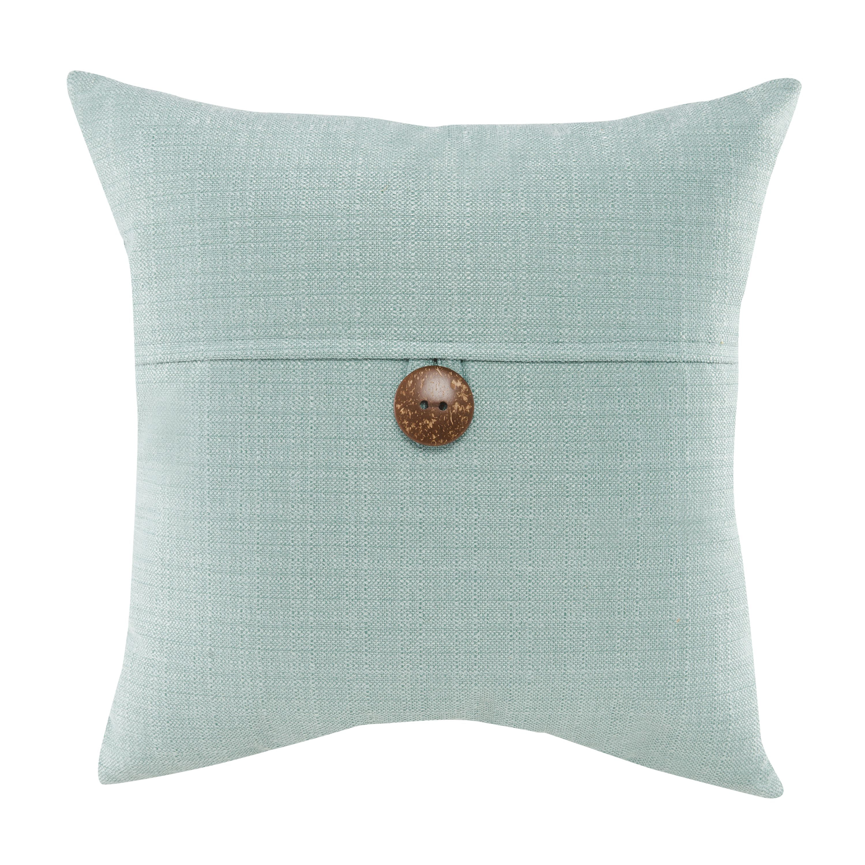 Mainstays Dynasty Square Coconut Button Accent Decorative Throw Pillow ...