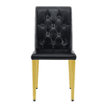thumbnail image 5 of Tcbosik 4 Pack Upholstered Dining Chairs, PU Leather Side Chair with Metal Legs, Comfy Kitchen Chair, Easy Assembly, Black & Gold, 5 of 10