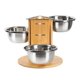 thumbnail image 1 of Comedero Elevado para Perros y Gatos Estación Alimentadora Ajustable con Triple Tazón de Acero Inoxidable Estructura Estable de Madera Antideslizante, 1 of 9