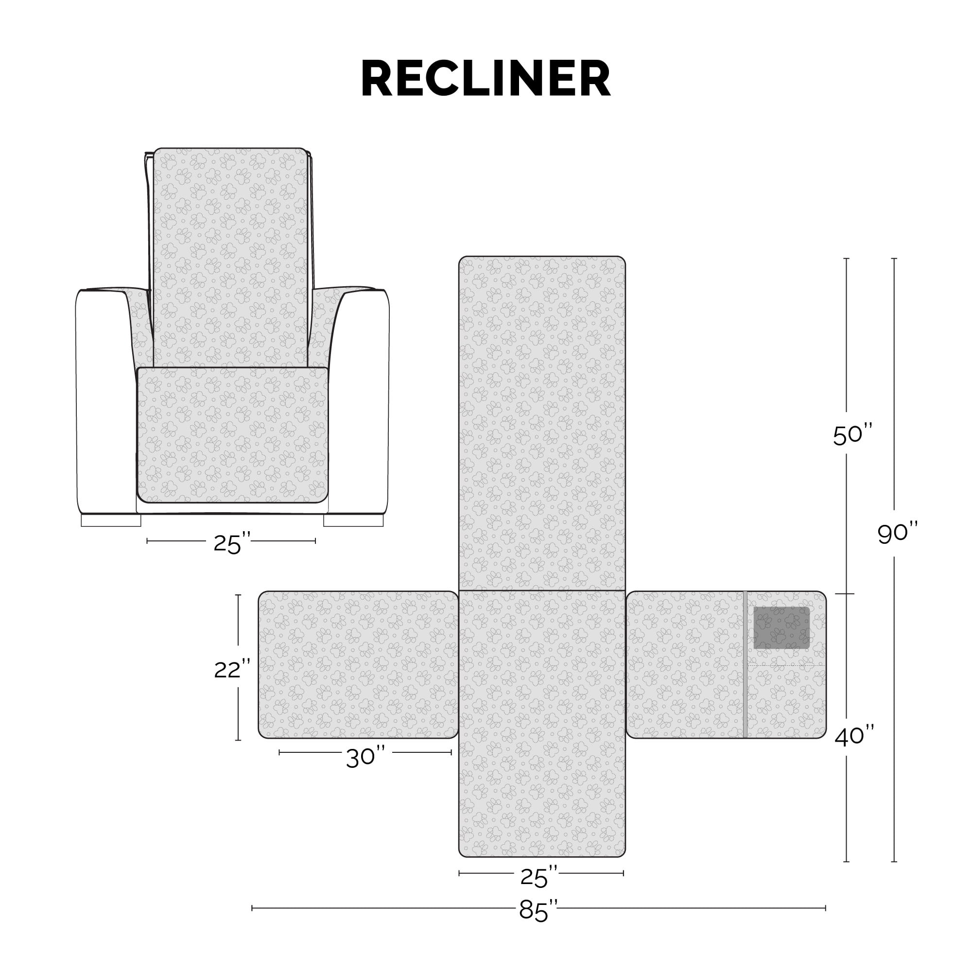 FurHaven Waterproof Slip-Resistant Furniture Protector, Espresso, Recliner, 1 Count