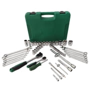 Dawot 61PCS Mechanics Tool Set, Auto Repair Hand Tool Set 1/2 & 1/4 Socket Tool Set - Including Ratchet Set Metric Drive Socket Wrenches Set, for Auto Repair Machine Repair Inspection & Assembly