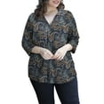 thumbnail image 6 of Traleubie Women's Plus Size Shirts 3/4 Sleeve Floral Print Blouses V Neck Tunic Tops, 6 of 8