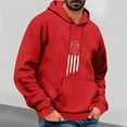 thumbnail image 2 of Wyobmus Flight U.S. Flag Hoodies for Men Casual Printed Sweatshirt Lightweight Long Sleeve Sport Pullover With Pocket Drawstring Workout A-Red, 2 of 3
