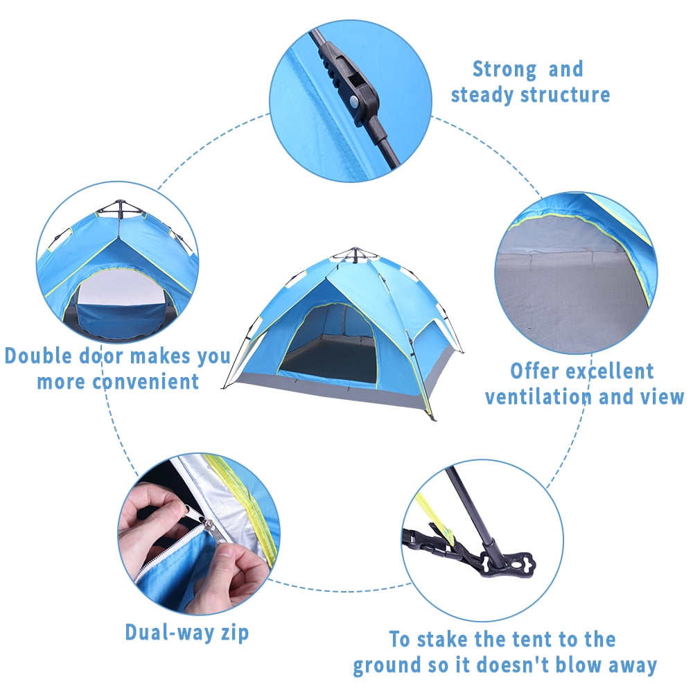 Instant Family Tent Automatic Pop Up Tents for Outdoor Sports Camping  Hiking Travel Beach