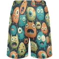 thumbnail image 2 of GZHJMY Sleep Short for Men, Pajama Pants with Side Pockets Elastic Waistband Drawstring, Christmas New Year Birthday Gifts, XX-Large - Cute Little Monster, 2 of 7