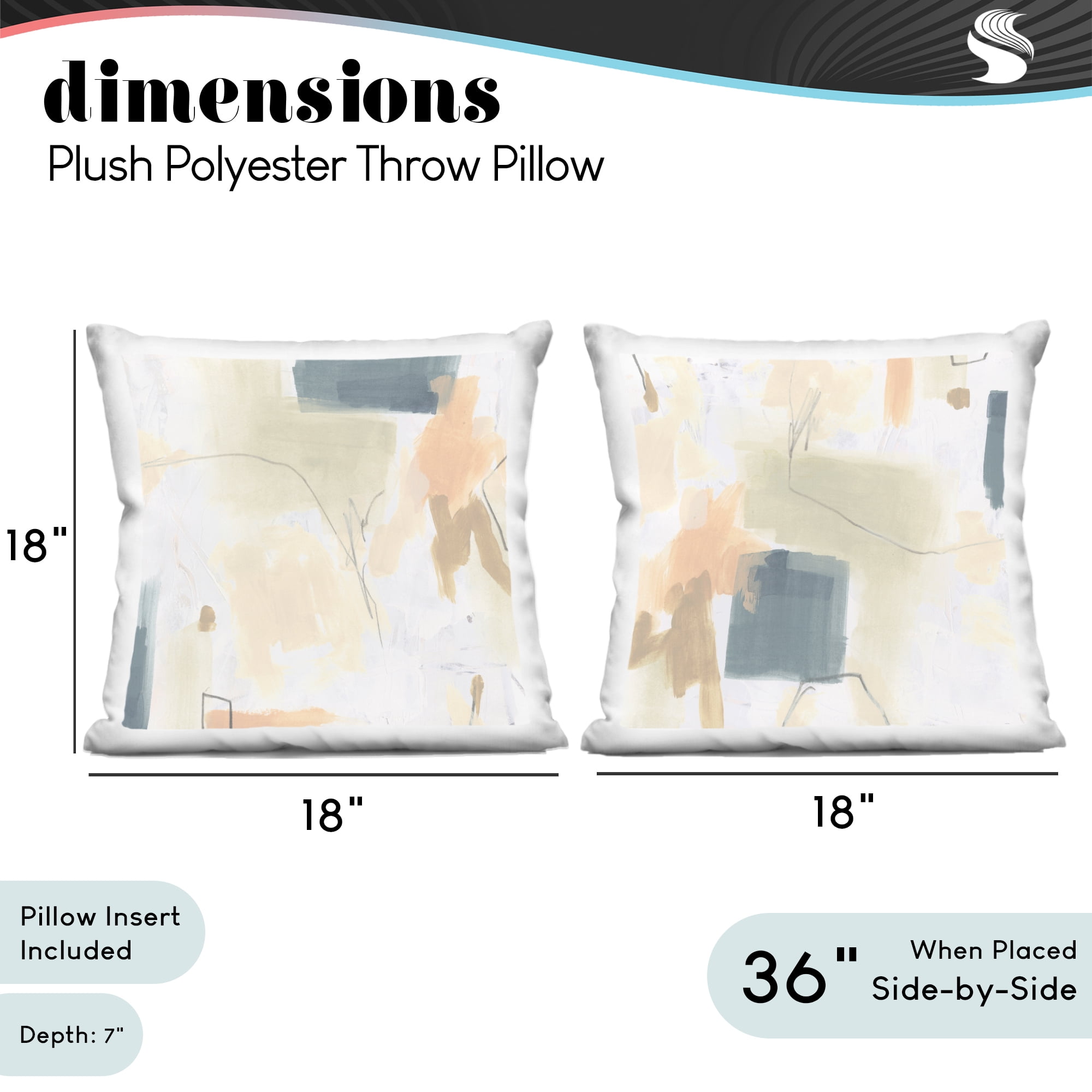 Stupell Industries Muted Plaster Line 2 Piece Decorative Printed Throw Pillow Set, design by June Erica Vess