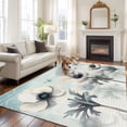 thumbnail image 3 of Teal Spring Floral Area Rug 8x10 Washable Rug Non Slip Vintage Botanical Summer Flowers Large Area Rug Soft Stainresistant Indoor Floor Carpet for Living Room Bedroom Home Office Dining Room Nursery, 3 of 7