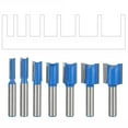 thumbnail image 3 of 7 Pcs 8mm Shank Woodworking Milling Tools, Double-Edged Grooving Cutter Head, Wood Trimming Machine Straight Knife , High Precision, 3 of 6
