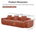 thumbnail image 6 of Newest 108" 3-Seater Modular Velvet Sofa, Deep-Seat Design with Throw Pillows & No Assembly Required , Red, 6 of 11