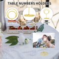 thumbnail image 2 of Table Number Place Card Holder - with Table Numbers Holders x Double Sided Gold Printed Design Photo Picture Holders for Centerpieces Wedding Party Birthday (Gold), 2 of 7