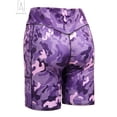 thumbnail image 3 of Gustave Women's High Waisted Yoga Shorts Workout Running Compression Exercise Shorts Camouflage Print Short Pants with Pockets for Gym Biker Cycling "L, Purple", 3 of 10