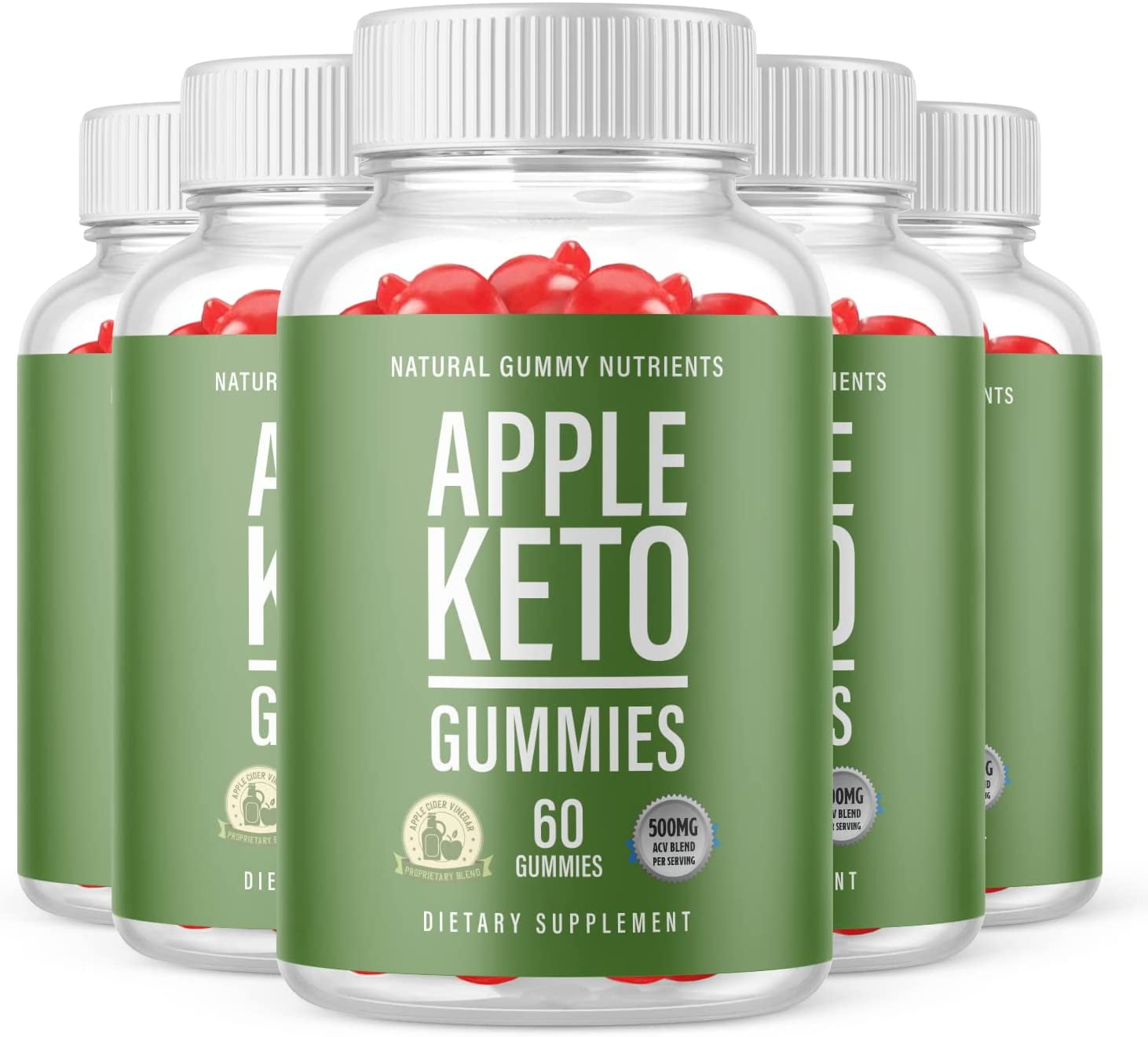 (5 Pack) Apple Keto Gummies Supplement for Weight Loss Energy
