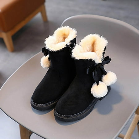 

JIKNTTR Baby Girls Winter Boots Toddler Kid Fashion Autumn Winter Snow Boots Thick Soles Non Slip Warm Comfortable Solid Color Zipper Shoes Fashion Rainbow Boots