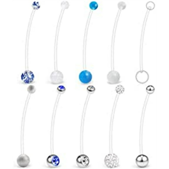 Briana Williams 14G Pregnancy Belly Button Rings Maternity Flexible Bioplast Belly Ring