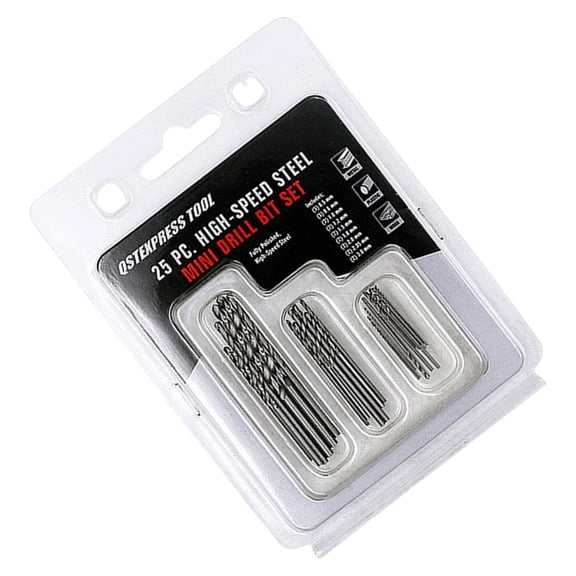 20/25Pcs Portable High Speed Steel Small Twist Drill Bits Set for Fine Drilling Crafting in Wood Metal and Resin