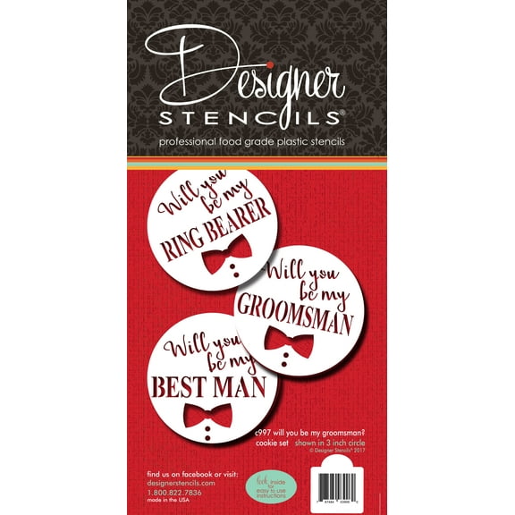 Will You Be My Groomsmen? Cookie Stencil Set C997 by Designer Stencils