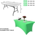 thumbnail image 3 of 6FT Table Cloth for Rectangular Tablecloth Bluish Gray Stretch Fitted Table Cover Spandex Tablecloths Table Protector for Event, Cocktail, Wedding, Banquet or Parties, 3 of 6