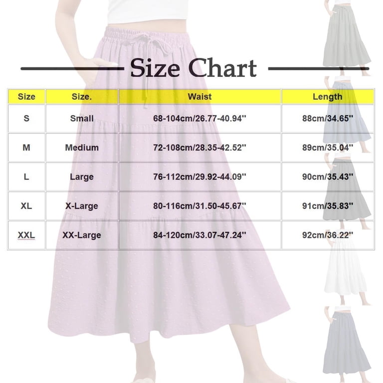 Horkkom Maxi Skirts for Women High Waist Pleated Skirts Summer
