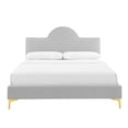 thumbnail image 5 of Modway Sunny Performance Velvet Twin Bed in Light Gray, 5 of 10