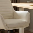 thumbnail image 6 of COLAMY High Back Office Chair Executive Desk Chair Ergonomic Leather Computer Chair with Rocking Function and Padded Arms, Swivel Modern Task Chair, Beige, 6 of 9