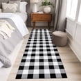 thumbnail image 4 of Rectangle Rug 2x6Ft Black White Buffalo Plaid Soft Indoor Throw Rugs Carpets for Living Dining Bedroom Kids Room Non-Slip Playroom Crawl Rug Floor Mats Modern Minimalist Checkered, 4 of 9