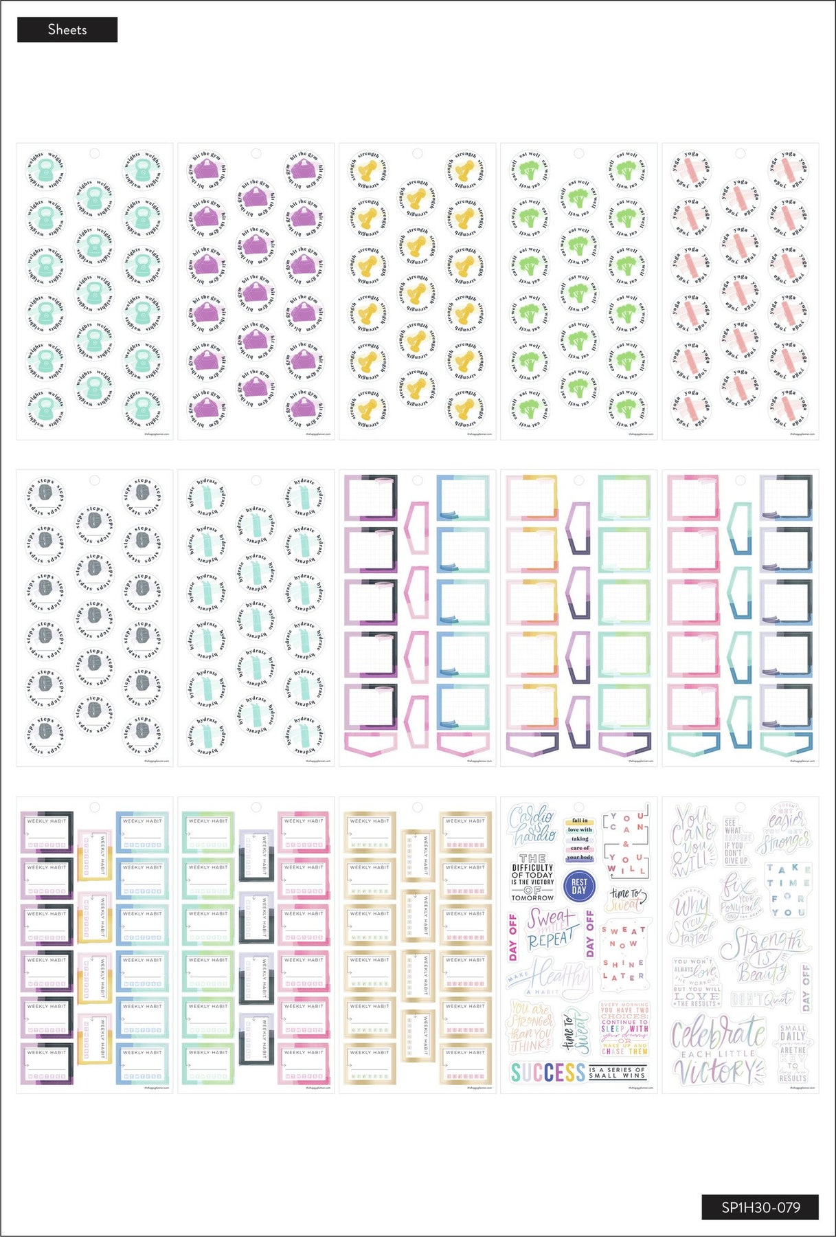 MAMBI HP Sticker Pad Fitness Don't Give Up