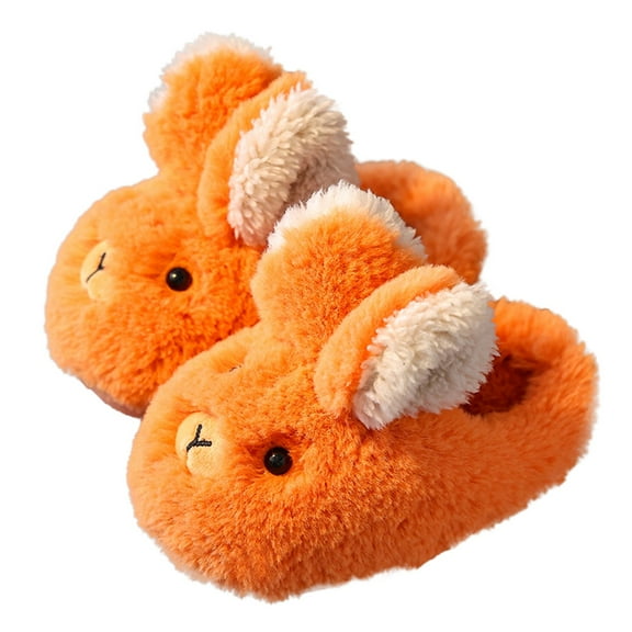 XXWXYD Animal Character Slippers for Toddlers - Furry Plush Bedroom Shoes for Kids Boys Girls Non-Slip Sole 𝖢ozy Indoor Home Slippers with Cute Design