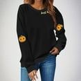 thumbnail image 3 of TKLPEHG Pumpkin Sweatshirt for Women Thanksgiving Crewneck Fall Sweatshirts Vintage Long Sleeve Tops Graphic Print Casual Pullover (Black,S), 3 of 4