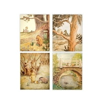 Lone Star Art Classic Winnie The Pooh 8" x 10" Framed Wall Art Print (Set of 4)