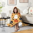 thumbnail image 4 of Wearable Blanket,Cute Halloween Icons Pattern Hooded Wearable Flannel Blanket for Adults & Teens,Winter Poncho Shawl Wrap Cape Cozy Anti-Pill,50"x60", 4 of 5